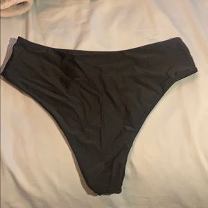 Black high-waist bikini bottoms